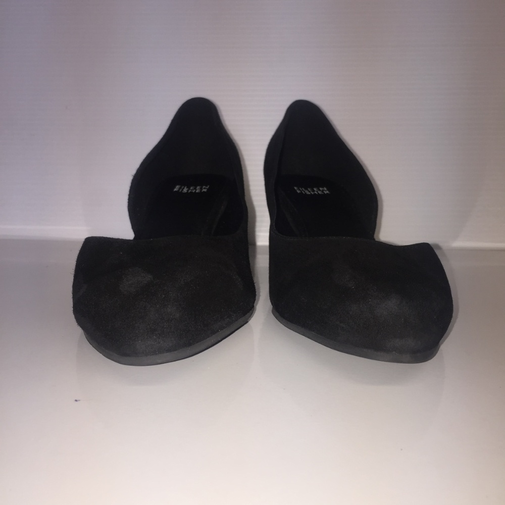 Eileen Fisher womens 8.5 black suede d’orsay pumps - Picture 5 of 9